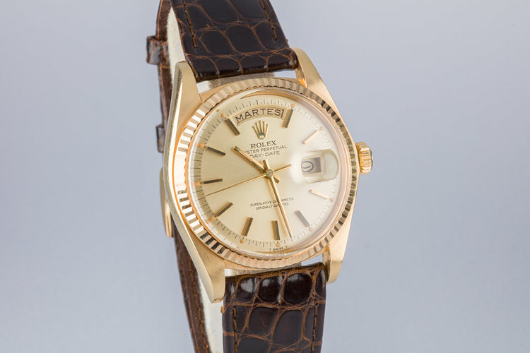 1974 Rolex 18K YG Day-Date 1803 Gold Dial
