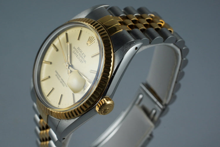 1987 Rolex Two Tone DateJust 16013 with Box and Papers