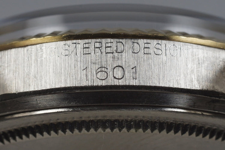 1964 Rolex Two Tone DateJust 1601 Glossy Gilt Black Dial