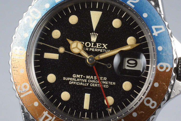 1963 Rolex GMT 1675 PCG Gilt Underline Dial
