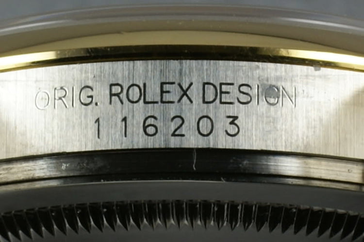 Rolex Datejust 18K and Steel 116203 Tuxedo Dial