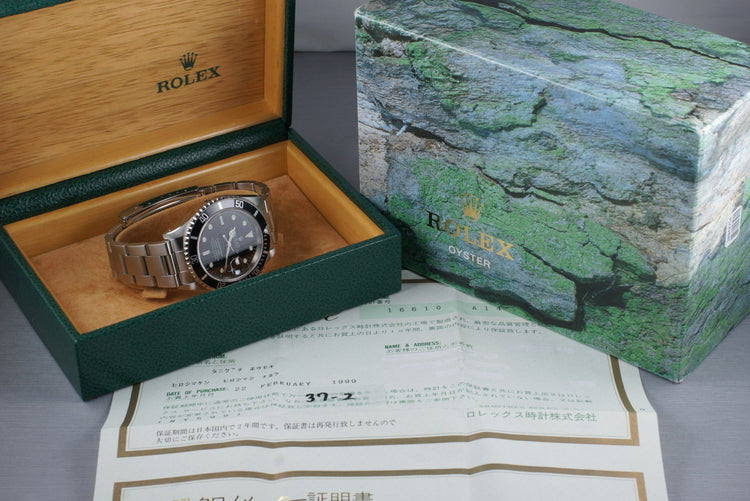 1999 Rolex Submariner 16610 with Box and Papers