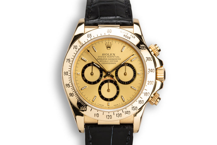 1995 Rolex 18K YG Daytona 16518 Champagne Dial with Box
