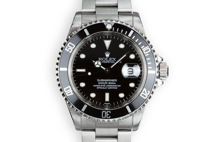 1999 Rolex Submariner 16610 SWISS Only Dial with Box and Papers