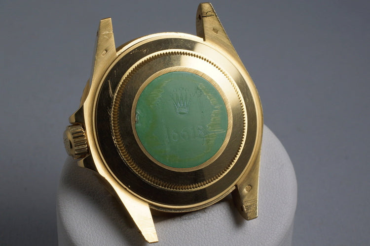 1991 Rolex YG Submariner 16618 Blue Dial