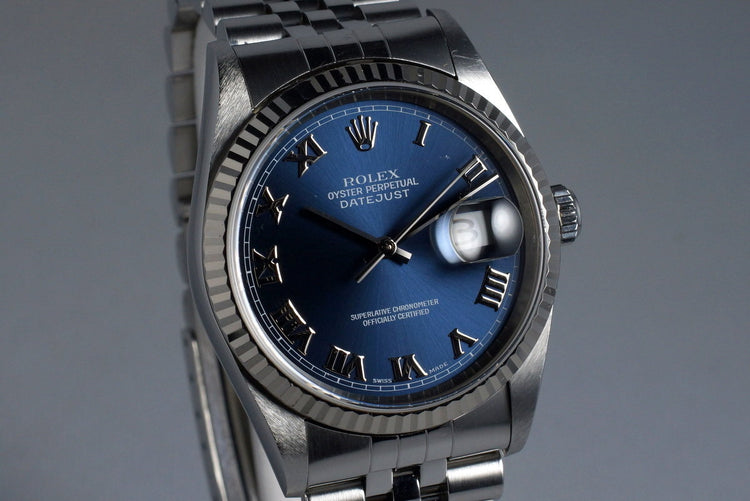 2000 Rolex DateJust 16234 with Blue Roman Dial