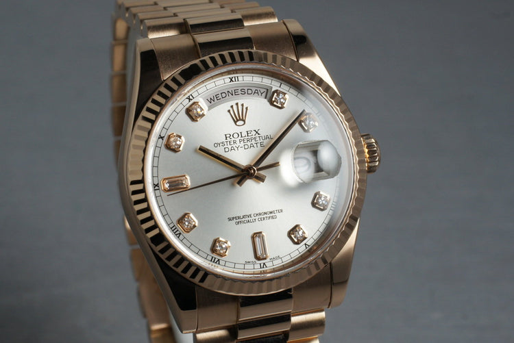 2000 Rolex 18K Rose Gold Day-Date 118235 with Diamond Dial