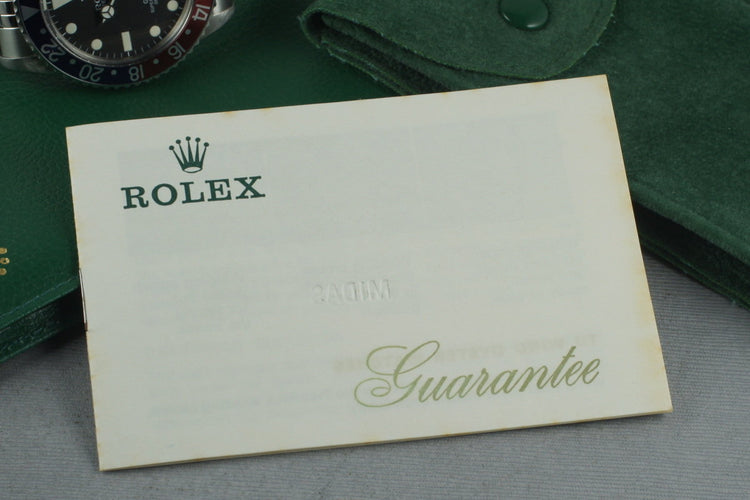 Rolex GMT 1675 with Guarantee Paper