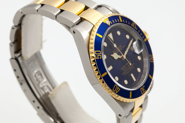 2000 Rolex Two Tone Submariner 16613 with Rolex Service Papers