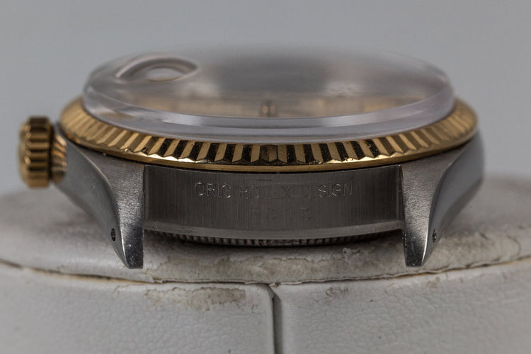 1985 Rolex DateJust 16013 Gold Tapestry Dial with Box and Papers