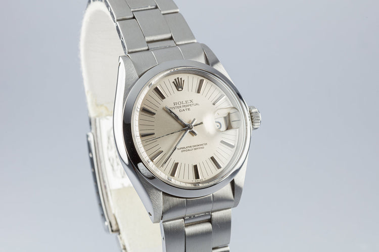 1972 Vintage Rolex Date 1500 Silver Dial