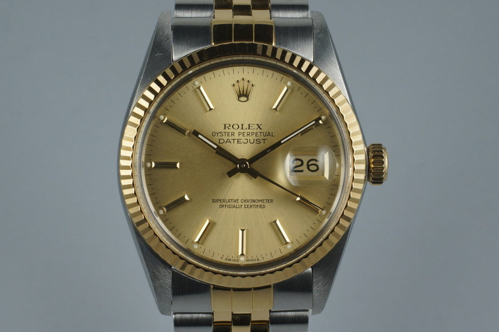 1987 Rolex Two Tone Datejust 16013 with Box and Papers