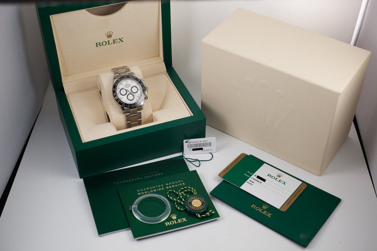 2017 Rolex Daytona 116500 White Dial with Black Ceramic Bezel and Box and Papers