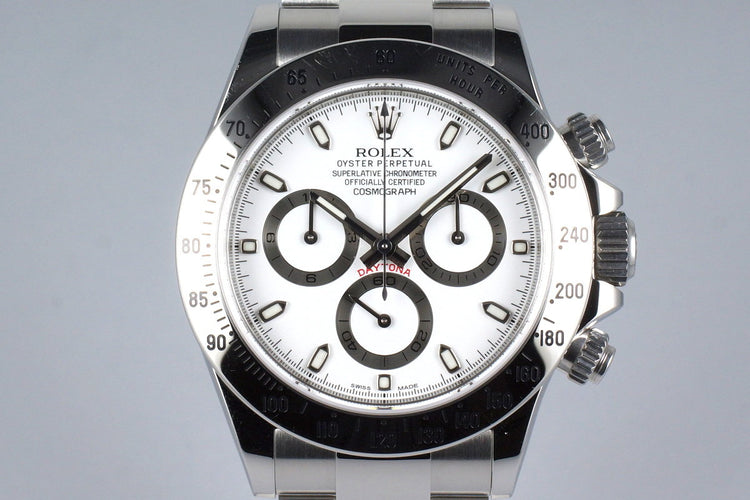 2014 Rolex Daytona 116520 White Dial with Box and Papers