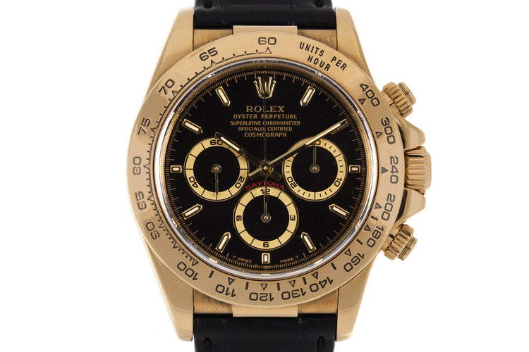 1999 Rolex YG Zenith Daytona 16518 Black Dial