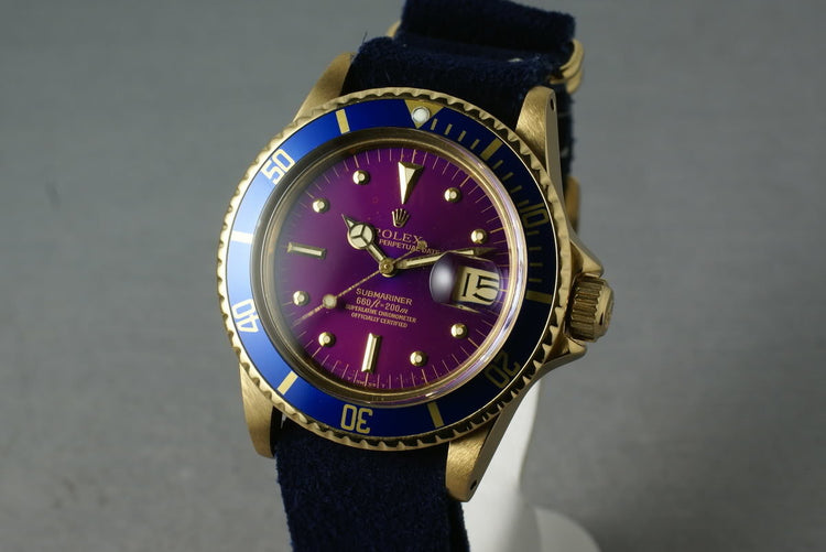 Rolex 18K Yellow Gold Submariner 1680 with VIOLET color change dial