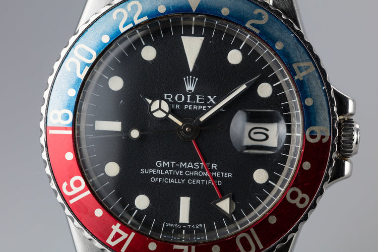 1971 Rolex GMT-Master 1675 with Box and Double Punch Papers