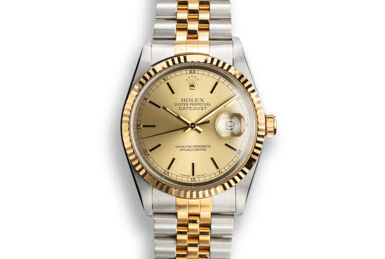 1997 Rolex Two-Tone DateJust 16233 Champagne Dial