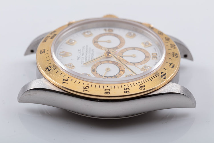 1996 Rolex Zenith 18K/ST 16523 White Diamond Dial Daytona