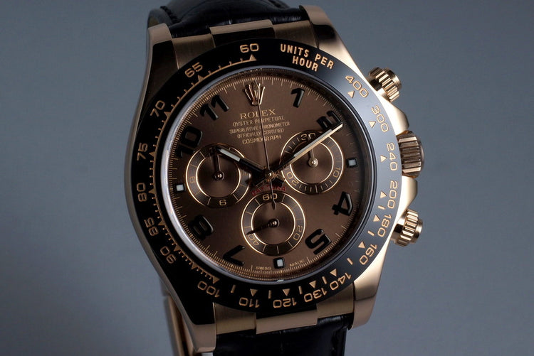 2012 Rolex RG Daytona 116515 Chocolate Arabic Dial with Box and Papers