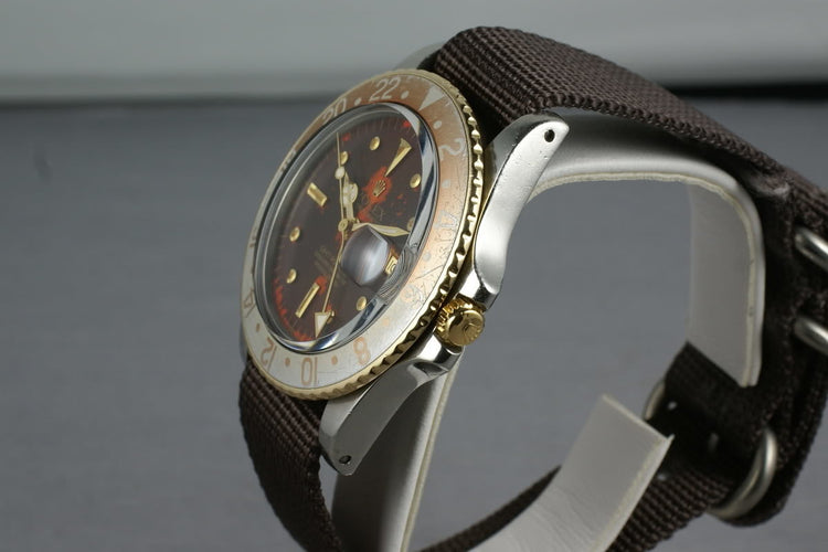 Rolex GMT Two Tone 16753 with root beer tropical nipple dial