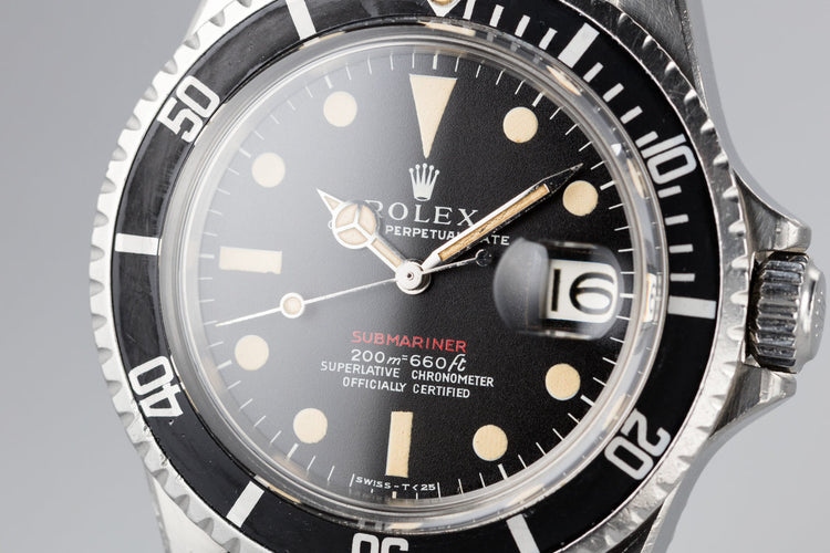 1969 Rolex Red Submariner 1680 with MK I Long F Meters First Dial