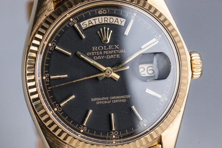 1977 Rolex 18K Day-Date Black Dial