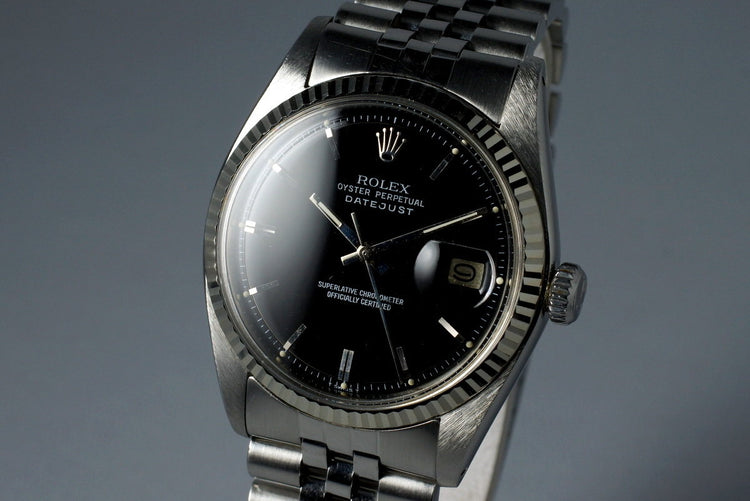 1973 Rolex DateJust 1601 Glossy Black Dial