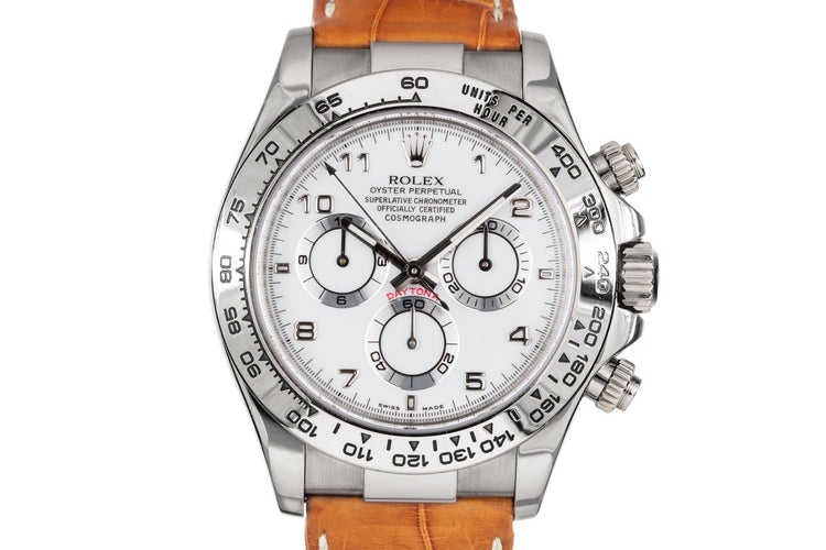 2005 Rolex White Gold Daytona 116519 White Dial