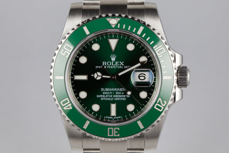 2011 Rolex Green Submariner 116610LV with Box and Papers