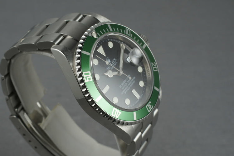 2007 Rolex Green Submariner 16610 LV