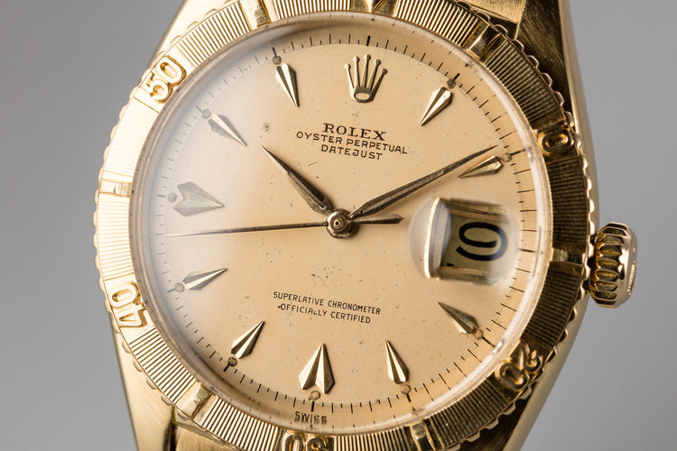 1956 Rolex 18K YG DateJust 6609 "Thunderbird" with Service Papers