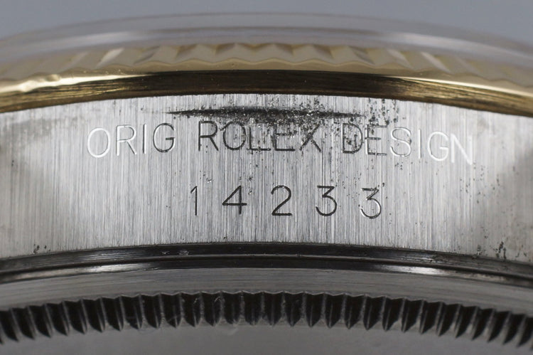 1991 Rolex Two Tone Oyster Perpetual 14233 Champagne Dial