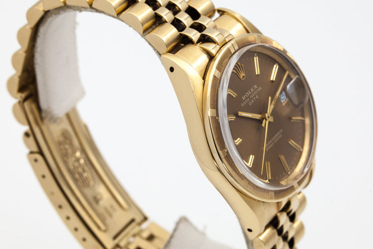 1981 Rolex 14K YG Date 15017 with Brown Dial