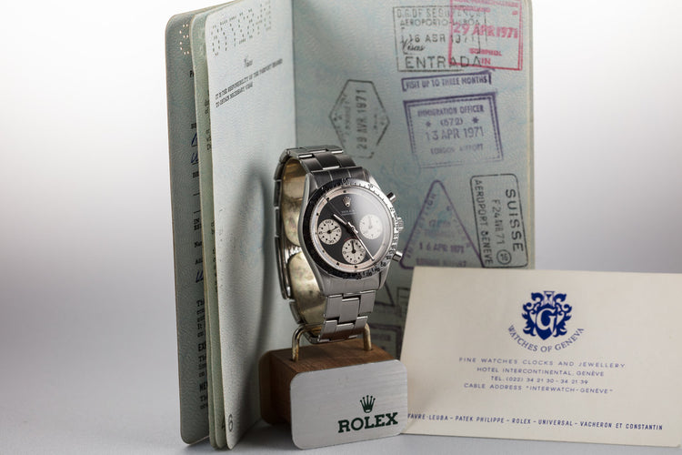 1968 Rolex Daytona 6239 "Paul Newman" with Black Dial and Purchase Papers