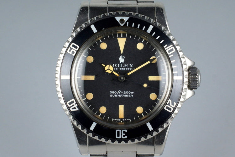 1970 Rolex Submariner 5513 Serif Dial with RSC Papers