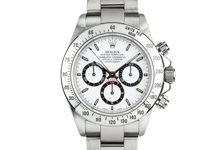 1999 Rolex Zenith Daytona 16520 White Dial with Box, Papers, and Service Papers