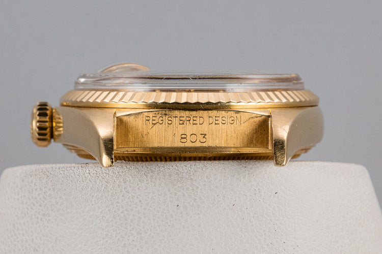 1967 Rolex 18K YG Day-Date 1803 Silver Dial