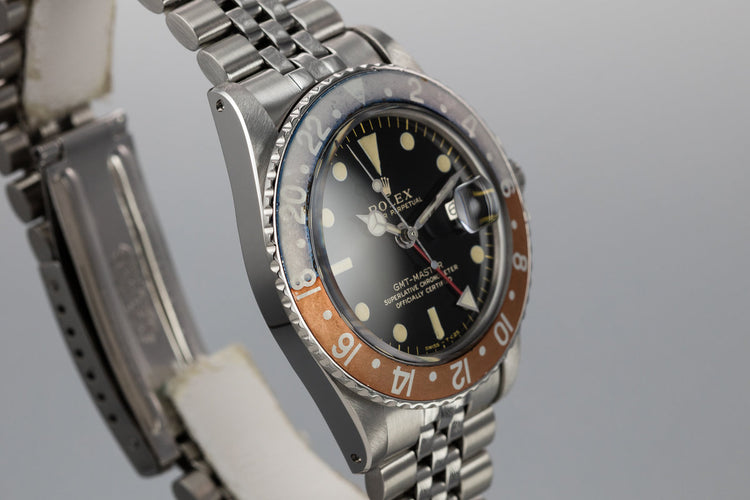 1965 Rolex GMT-Master 1675 Gilt Dial "Pepsi" on Oval Link Jubilee Bracelet