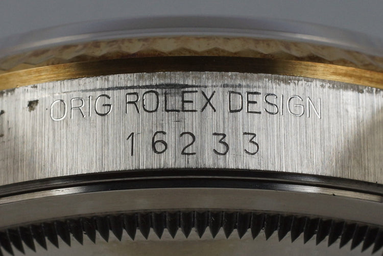 1988 Rolex Two Tone DateJust 16233 Factory Blue Vignette Diamond Dial