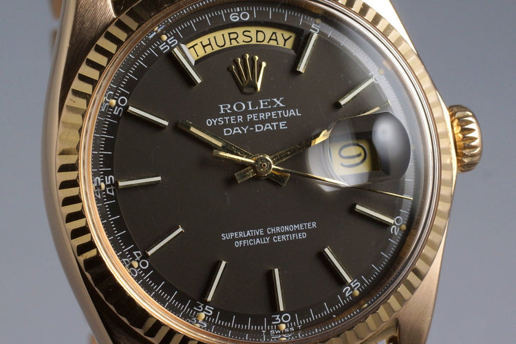 1972 Rolex Rose Gold Day-Date 1803 Black Dial