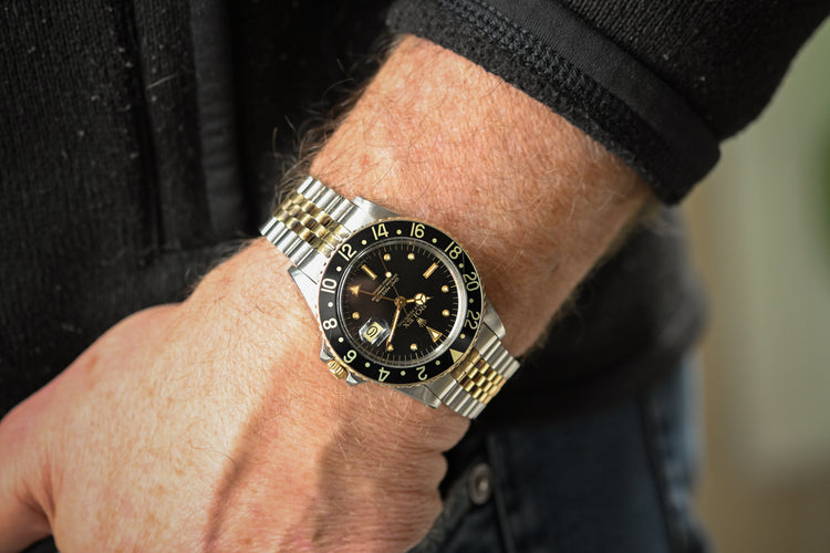 1979 Rolex 14k/St Unpolished GMT Master 16753 Nipple Dial Creamy Lume & Hands Box papers & Hang Tags