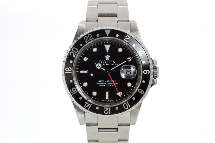 1999 Rolex GMT Master II 16710 Luminova Dial Box & Papers