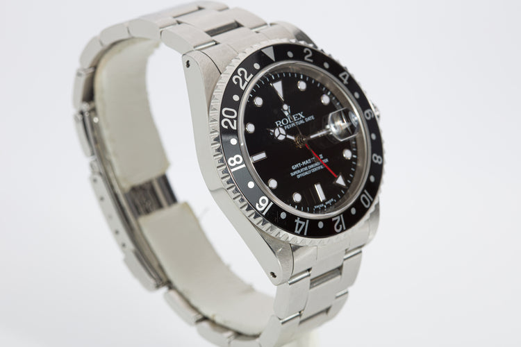 1999 Rolex GMT Master II 16710 Luminova Dial Box & Papers