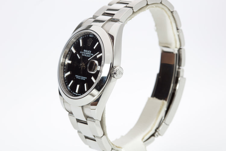 2020 Rolex 126300 Black Dial Smooth Bezel 41mm Datejust Box, Card & Hangtags