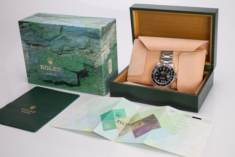 1999 Rolex GMT Master II 16710 Luminova Dial Box & Papers
