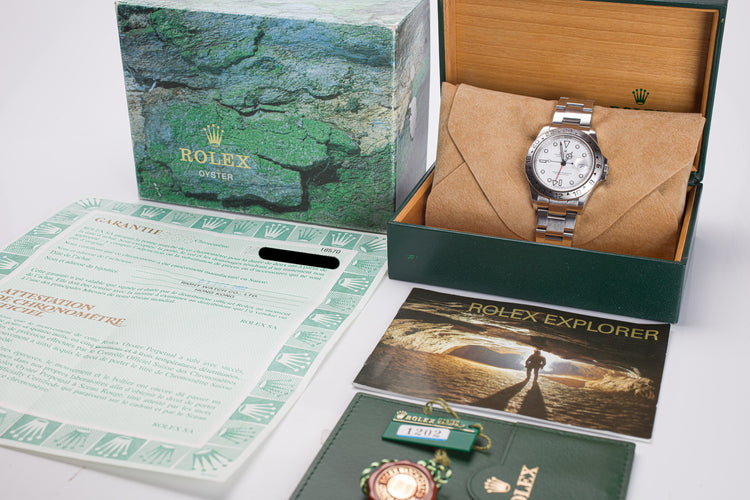 2002 Rolex Explorer II 16570 Polar Dial Box, Papers, Booklet & Hangtag