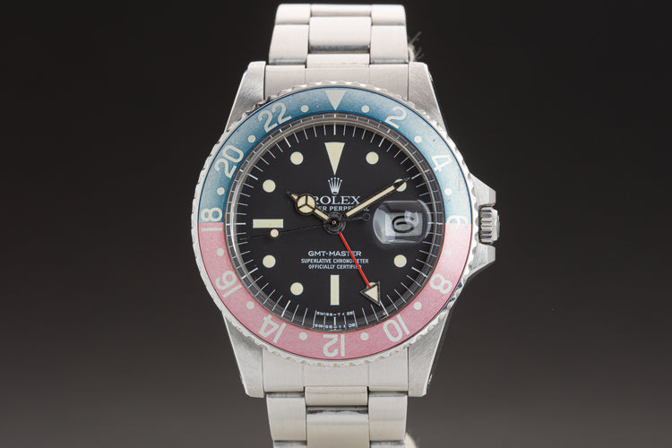1976 Rolex GMT Master 1675 Radial Dial Pepsi Bezel