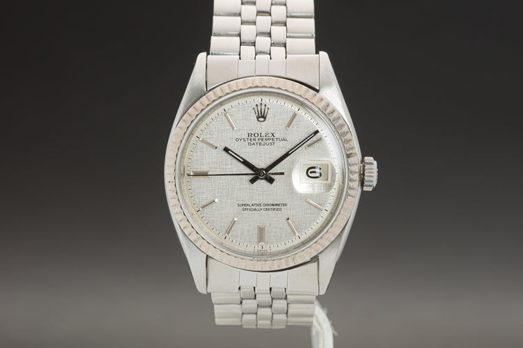 1968 Rolex 1601 Silver Linen Dial Datejust