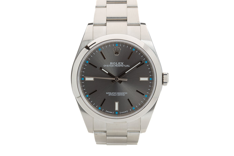 2018 Rolex 114300 Oyster Perpetual Dark Rhodium Box, Card, Hangtags